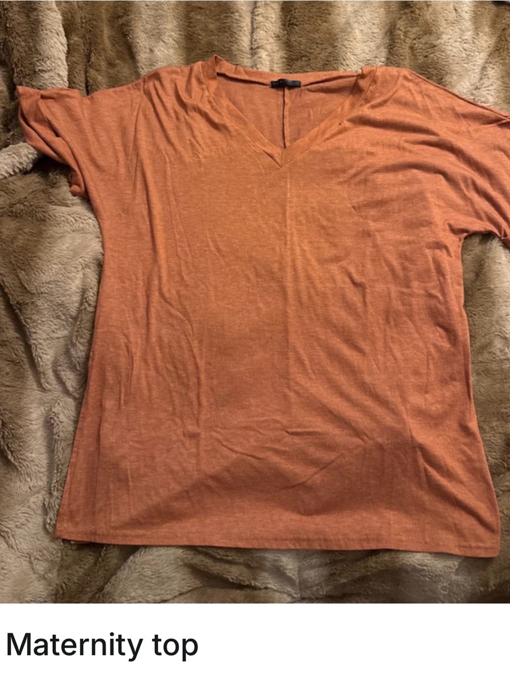 Women's Rust V-Neck Maternity Top
